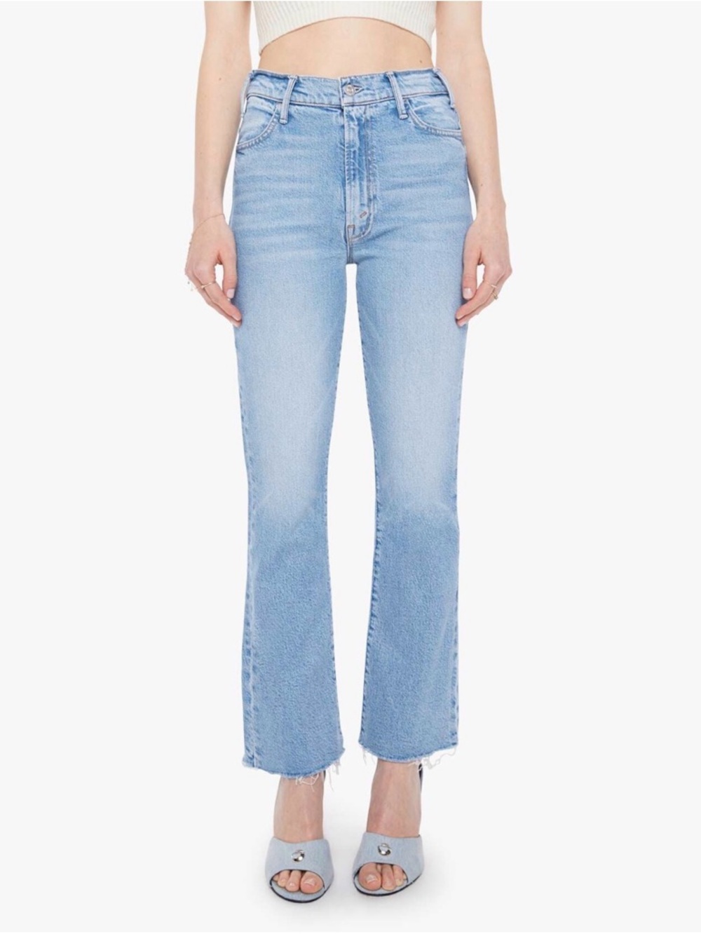 MOTHER The Hustler Ankle Fray Jeans Au Revoir Wash 28